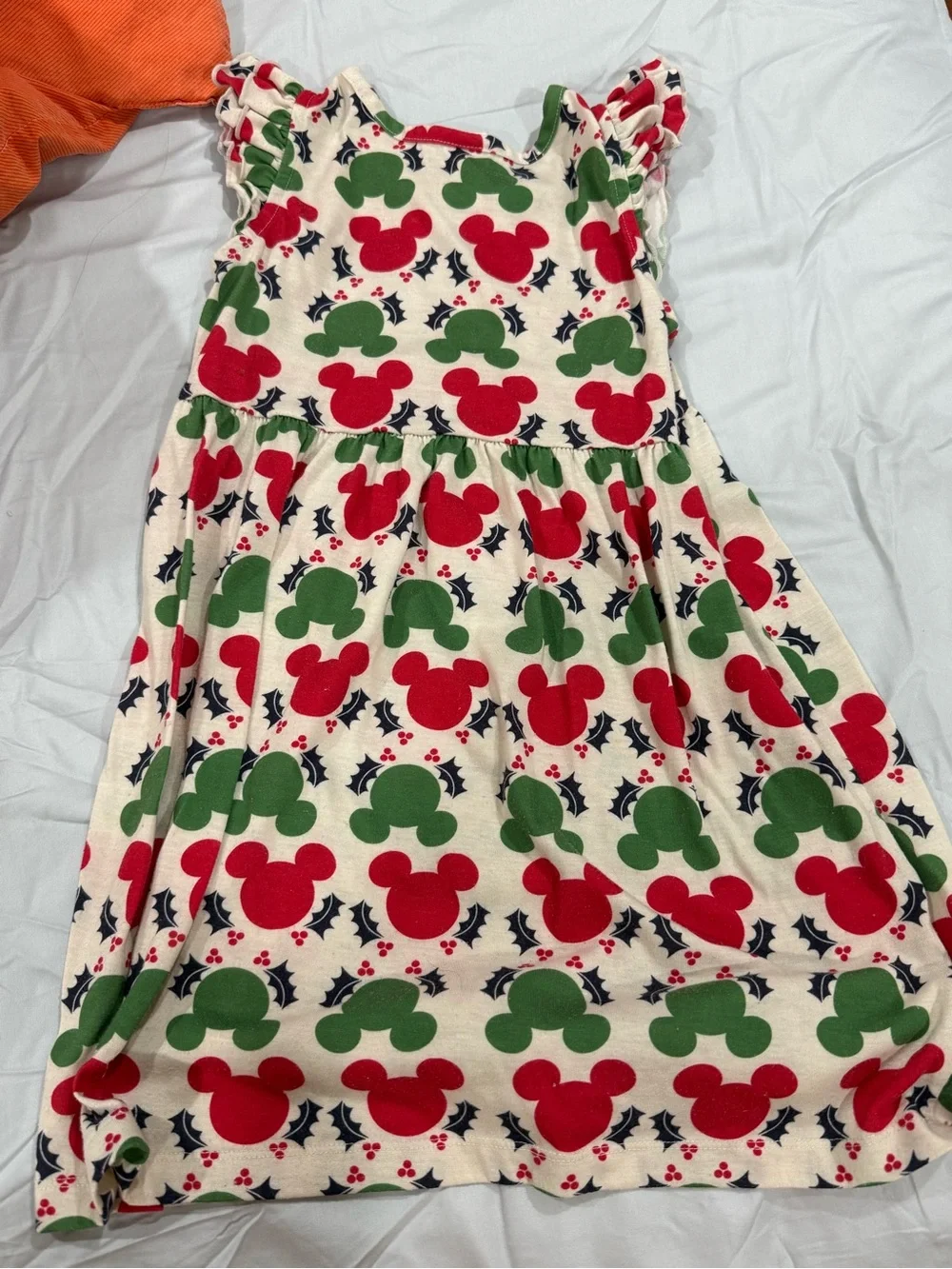 Hanna Andersson Red & Green Mickey Holiday Nightgown